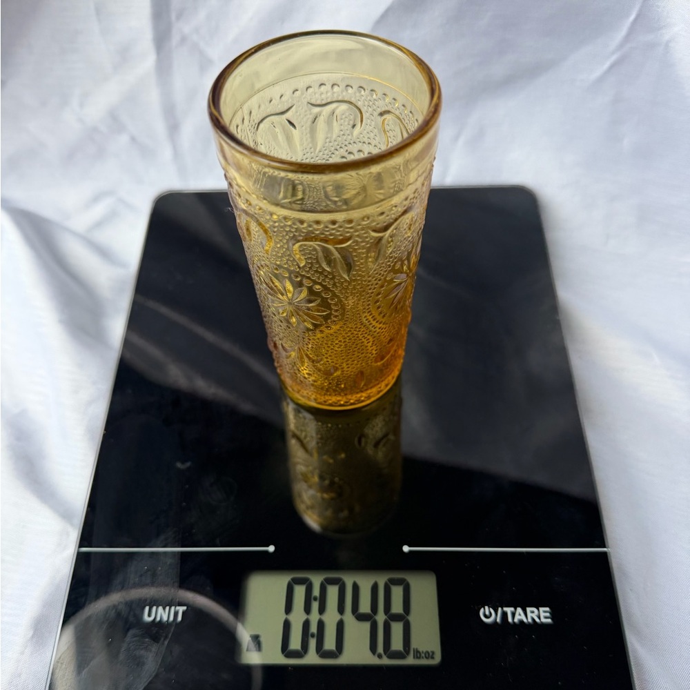 Vintage Amber Tiara Sandwich Glass Juice Tumbler - Indiana Glass 4" - Picture 7 of 7